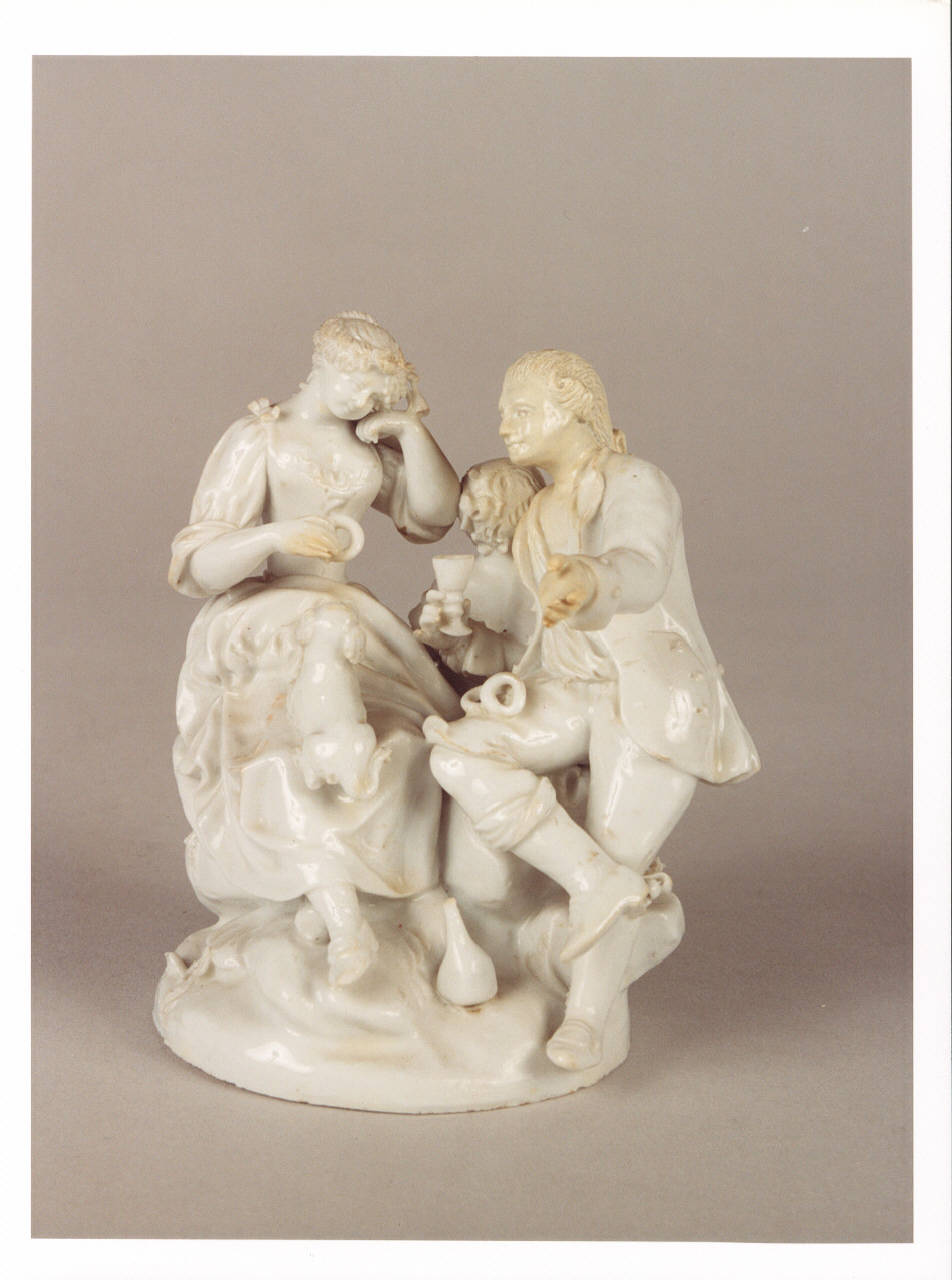 Gruppo galante, figura maschile con figura femminile (gruppo scultoreo) - manifattura Le Nove-Bassano (sec. XVIII)