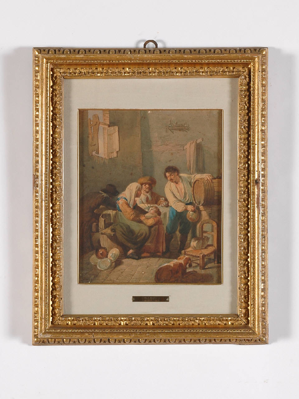 interno rustico con contadini (dipinto) - ambito Italia centrale (sec. XVIII||sec. XIX)