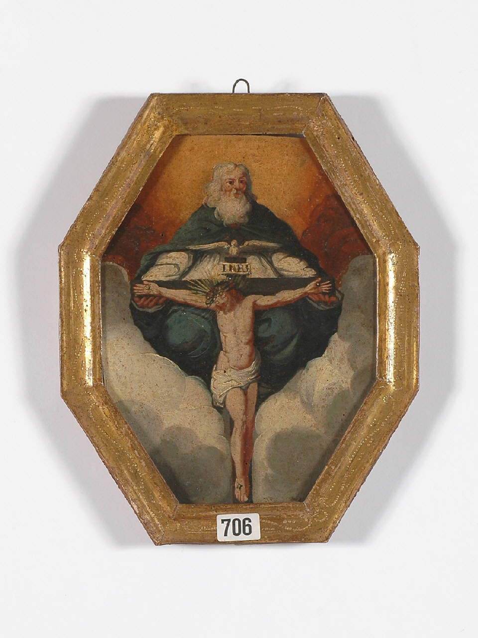 Cristo in croce con creatore (dipinto) - ambito lombardo (sec. XVIII)