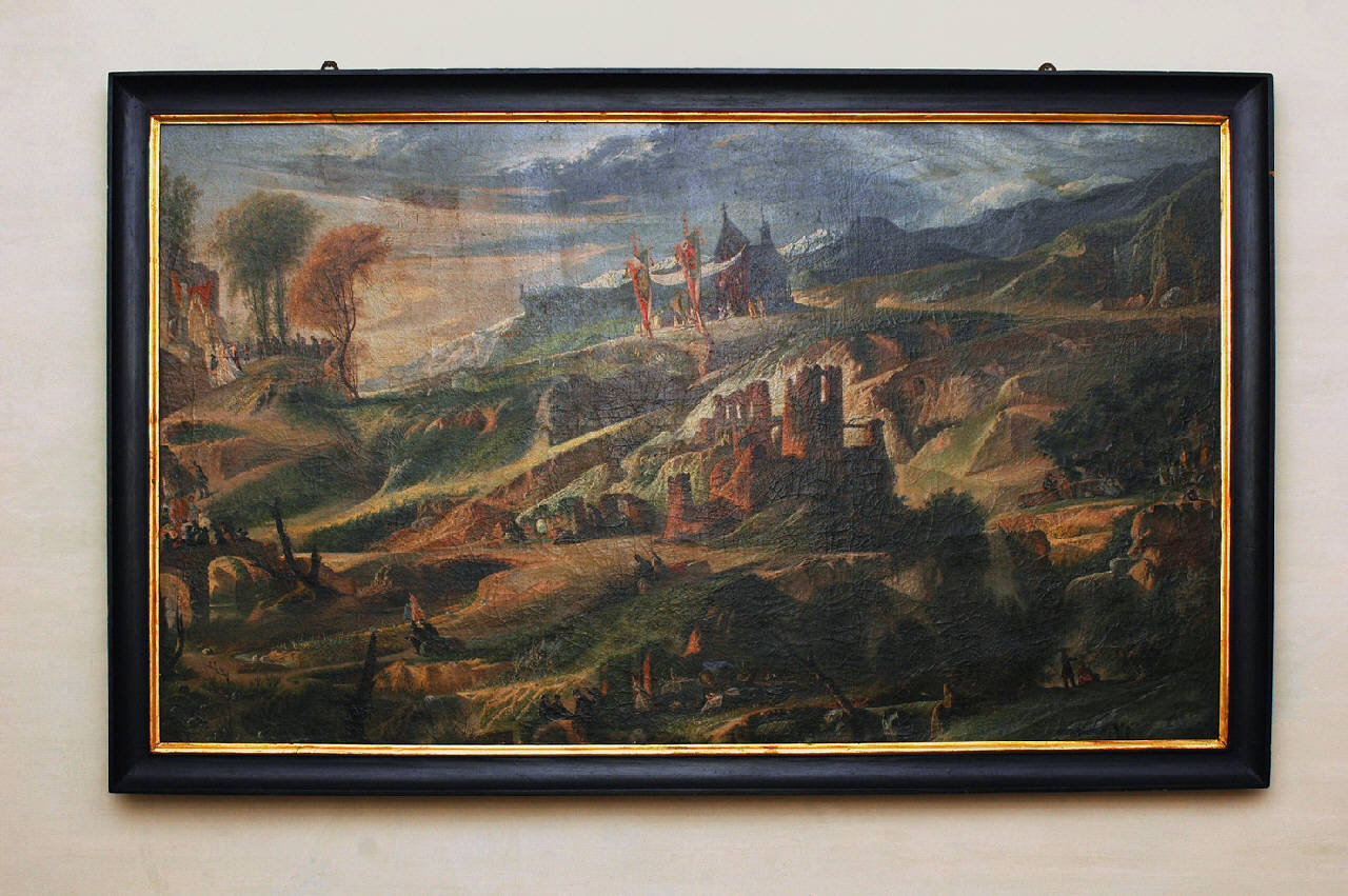 paesaggio fantastico (dipinto) - ambito piemontese (sec. XIX)
