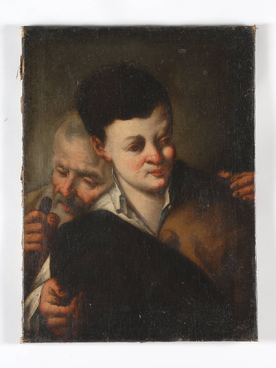 anziano con bambino (dipinto) - ambito lombardo (sec. XVII)