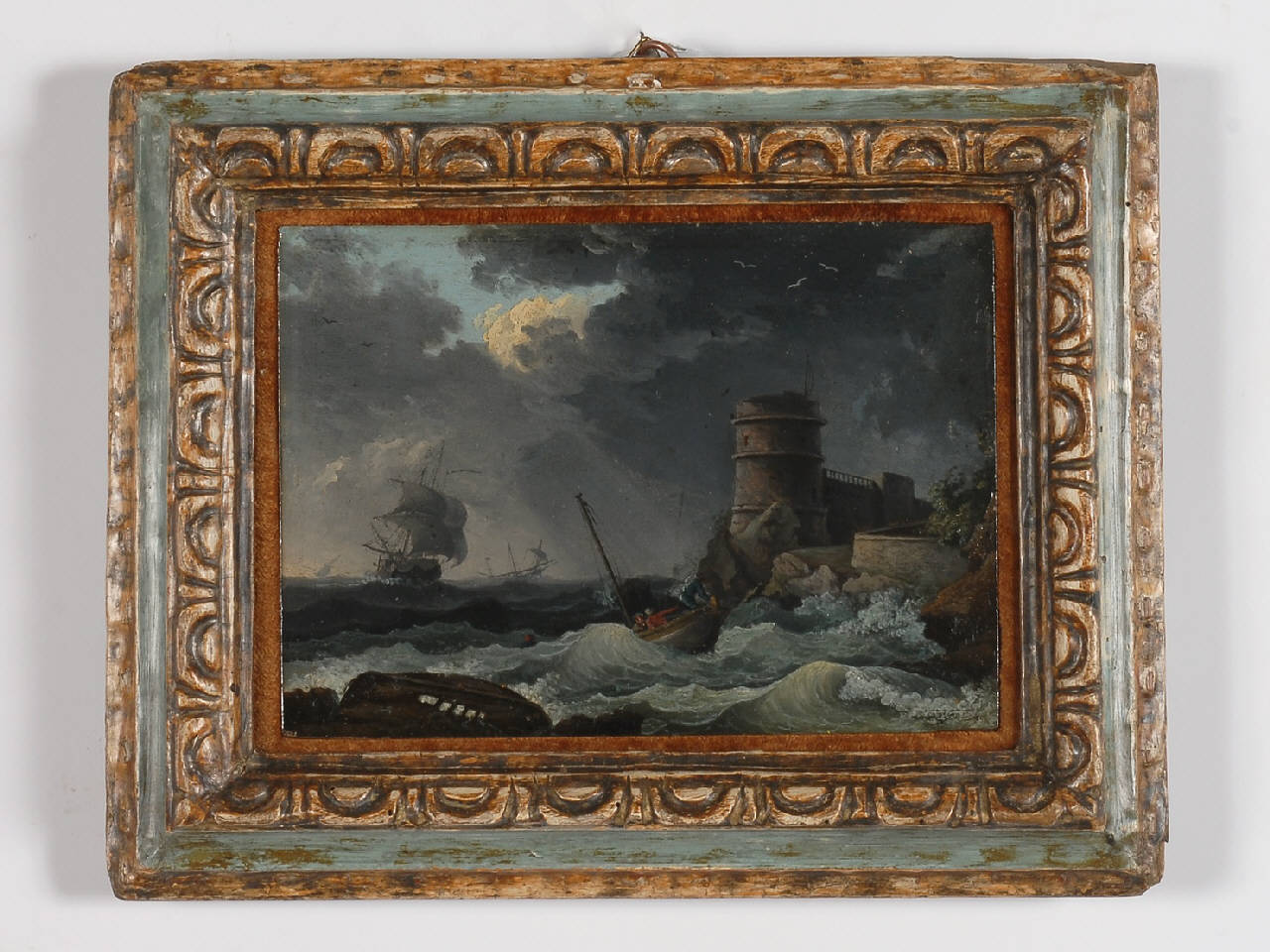paesaggio con tempesta (dipinto) - ambito fiammingo (sec. XVIII)