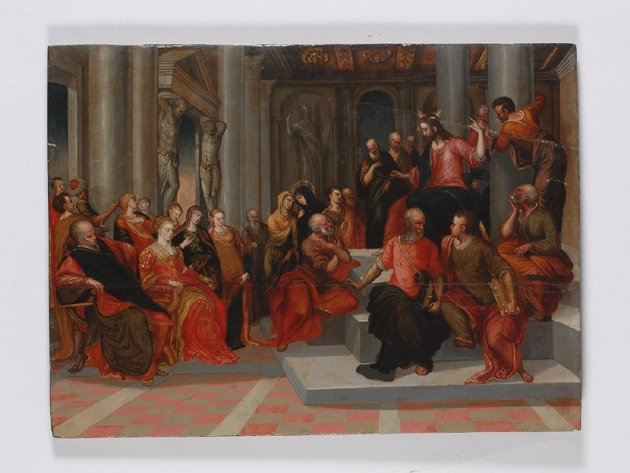 Cristo e i signori (episodio Evangelico) (dipinto) - ambito piemontese (fine sec. XVI)