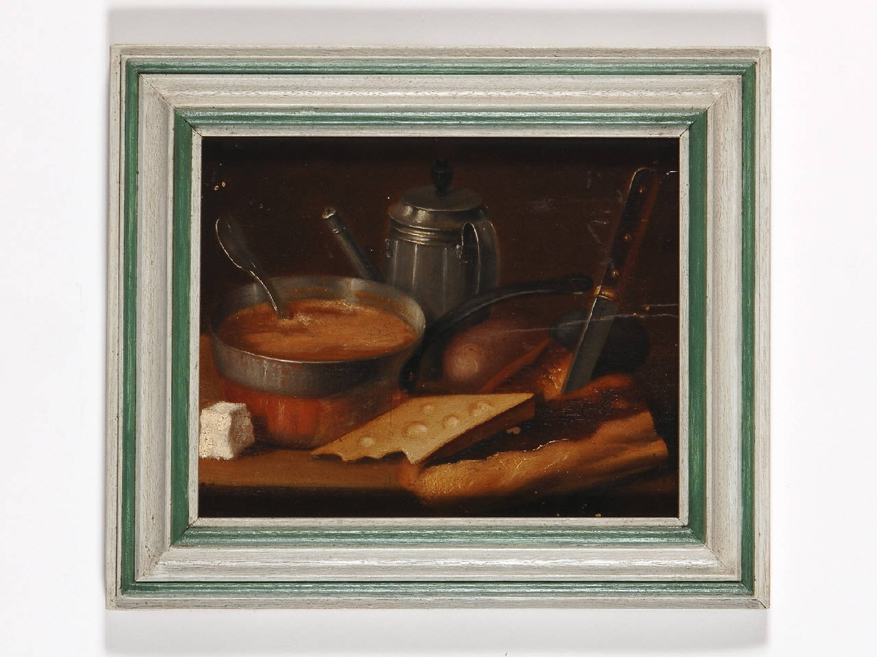 natura morta con formaggio (dipinto) - ambito fiammingo (sec. XVIII)
