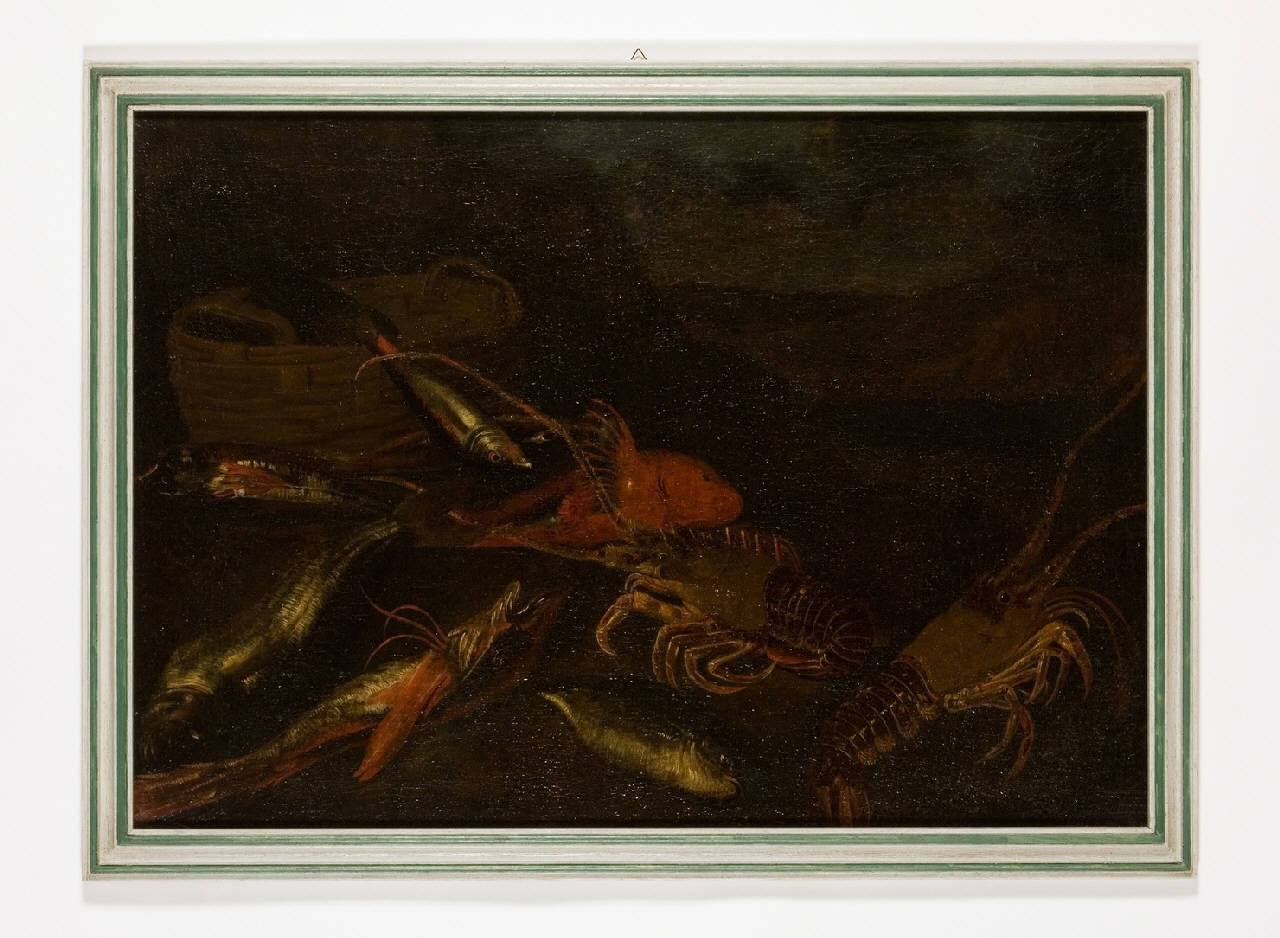 natura morta con aragoste (dipinto) - ambito napoletano (inizio sec. XVIII)