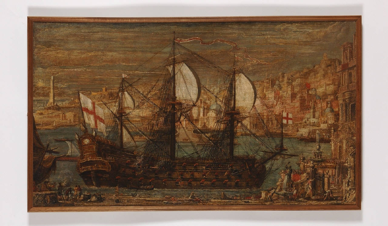 veduta del porto di Genova (dipinto) - ambito Italia settentrionale (sec. XVIII)