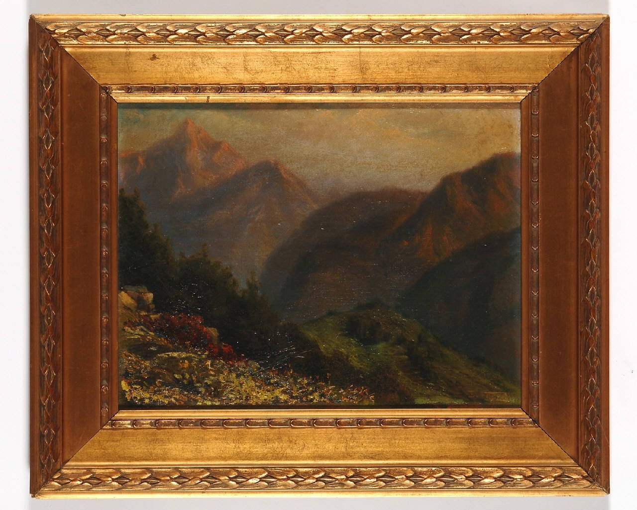 paesaggio montano (dipinto) di Fossati B. (sec. XIX)