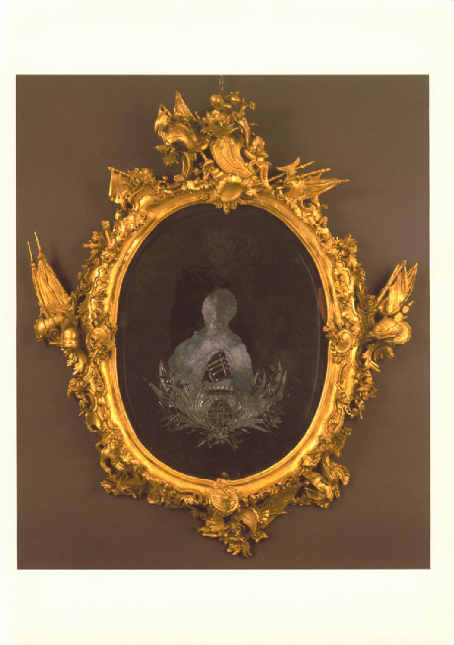 Specchiera, ritratto di Francesco III d'Este (specchiera) - Manifattura veneziana (sec. XVIII)