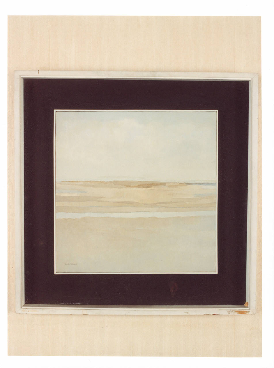 Paesaggio moderno, paesaggio con dune di sabbia (dipinto) di Cerchiari, Aldo (terzo quarto sec. XX)