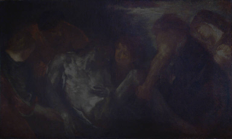 Deposizione di Cristo nel sepolcro (dipinto) di Bazzani, Giuseppe (prima metà sec. XVIII)