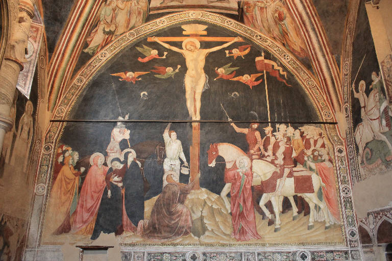 Crocifissione di Cristo (dipinto) di Maestri di Lentate (attribuito) (sec. XIV)