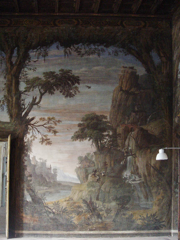 Boscarecce, Paesaggio boschivo (dipinto) di Ghisolfi, Giovanni (seconda metà sec. XVII)