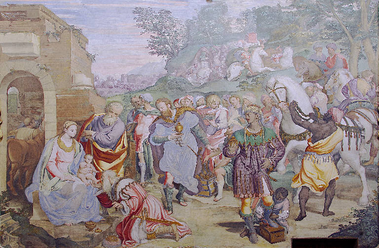 Adorazione dei Magi, Adorazione dei Re Magi (dipinto) di Peterzano, Simone (sec. XVI)