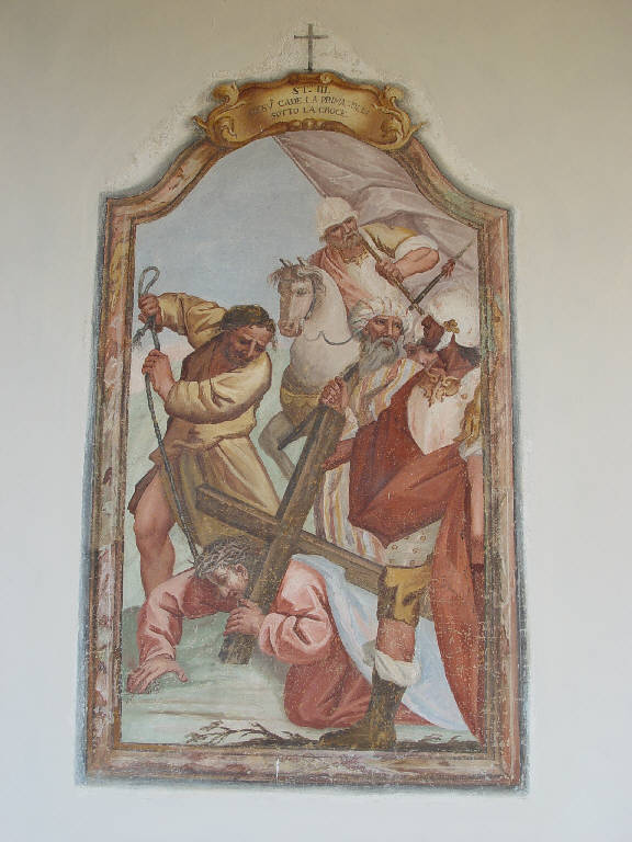 Stazioni della via crucis (dipinto murale) di Bellotti, Biagio (seconda metà sec. XVIII)