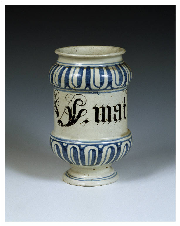 Motivi decorativi a ovoli (albarello) - manifattura veneta (sec. XVIII)