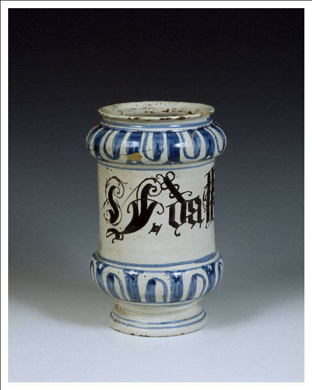 Motivi decorativi a ovoli (albarello) - manifattura veneta (sec. XVIII)
