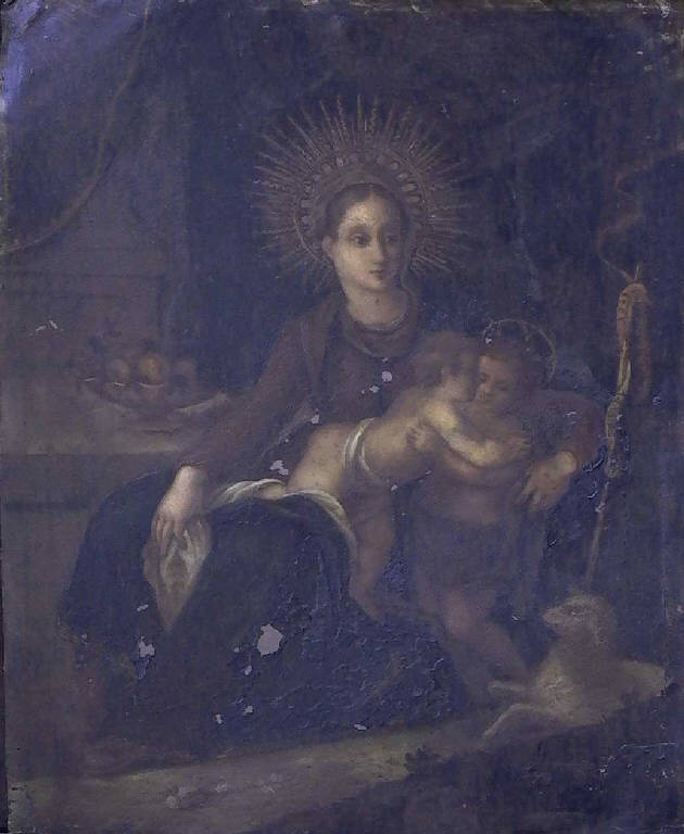 Madonna con Bambino e san Giovannino (dipinto) - ambito Italia centrale (seconda metà sec. XVI)