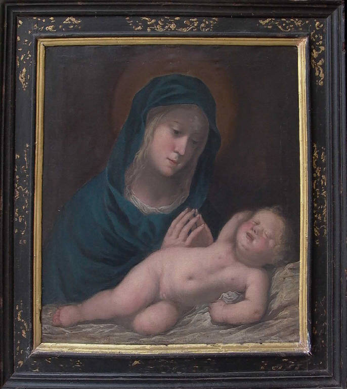 Madonna con Bambino addormentato (dipinto) - ambito emiliano (fine sec. XVII)