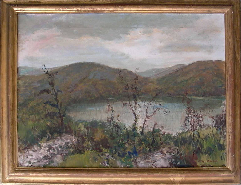 Carso - Lago di Dorbedo (dipinto) di Zago Luigi (secondo quarto sec. XX)