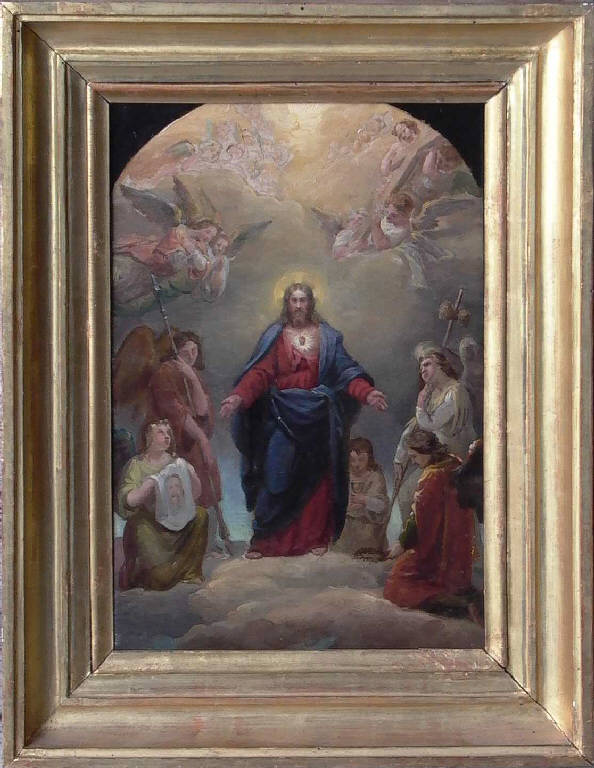 Sacro Cuore di Gesù con gli strumenti della passione (dipinto) di Sogni Giuseppe (sec. XIX)