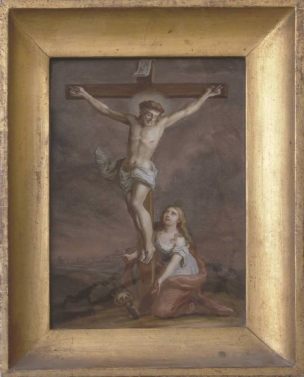Crocifissione di Cristo con santa Maria Maddalena (dipinto) - ambito bresciano (inizio sec. XVIII)