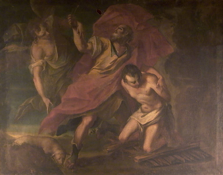 Sacrificio di Isacco (dipinto) di Cattaneo Sante (cerchia) (seconda metà sec. XVIII)