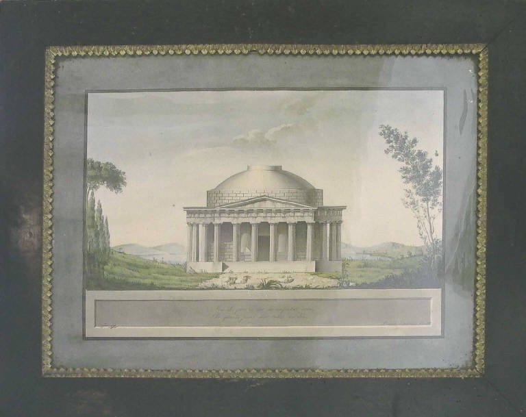 Tempietto classico (dipinto) di Taglioni; Ronchi Maurizio (sec. XIX)