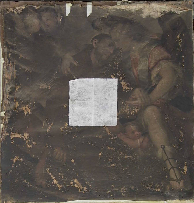 San Francesco consolato dagli angeli (dipinto) - ambito bresciano (sec. XVIII)