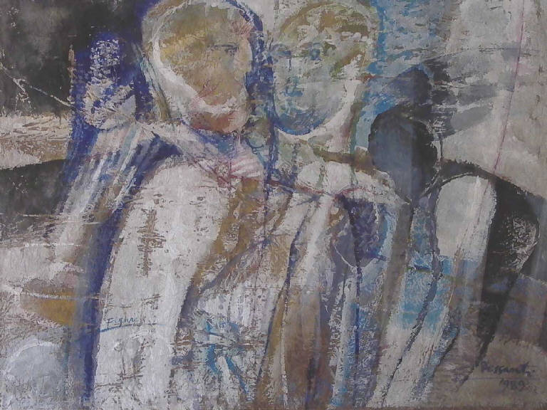 Figure, Figure stilizzate (dipinto) di Dessanti Cesco (sec. XX)