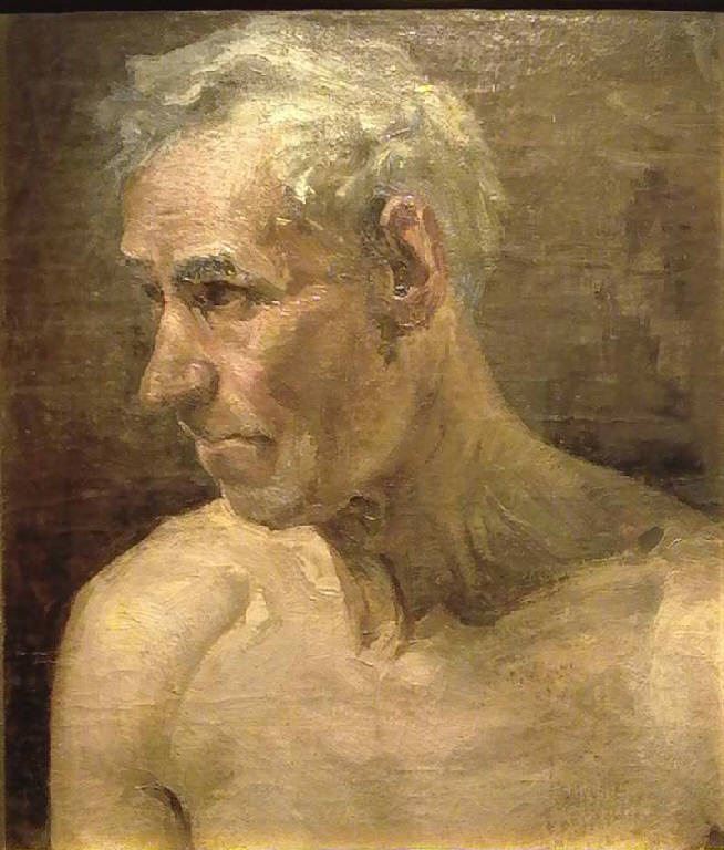 Testa di vecchio, Ritratto di uomo anziano (dipinto) di Bondioli Giovanni Maria (sec. XIX)