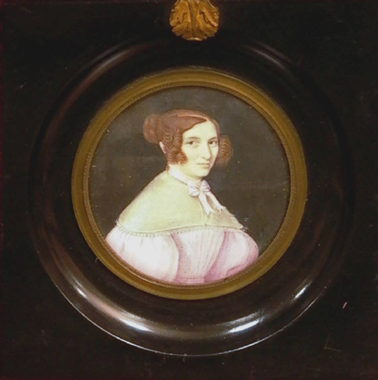 Ritratto di giovane donna di casa Bettolini con abito rosa (dipinto) - ambito Italia settentrionale (secondo quarto sec. XIX)