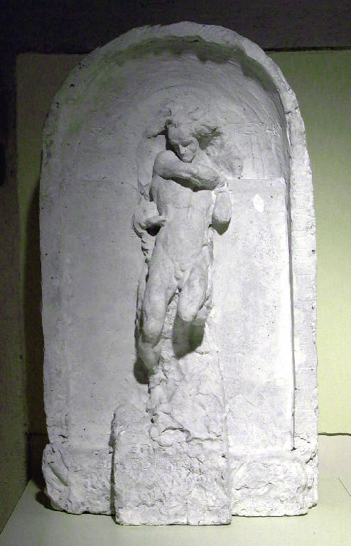 Figura maschile (allegoria al lavoro?) (scultura) di Borsato Tullio (primo quarto sec. XX)