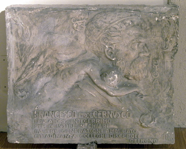 Pannello celebrativo per Francesco Cernusco (lapide celebrativa) di Borsato Tullio (primo quarto sec. XX)