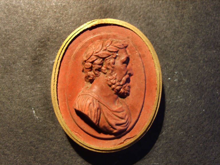 Ritratto di personaggio antico con corona d'alloro (calco) - ambito italiano (prima metà sec. XIX)
