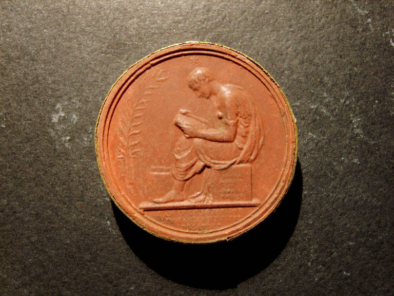 Medaglia commemorativa dell'organizzazione dell'istruzione pubblica in Francia, Allegoria dell'Istruzione pubblica (calco) - ambito italiano (prima metà sec. XIX)