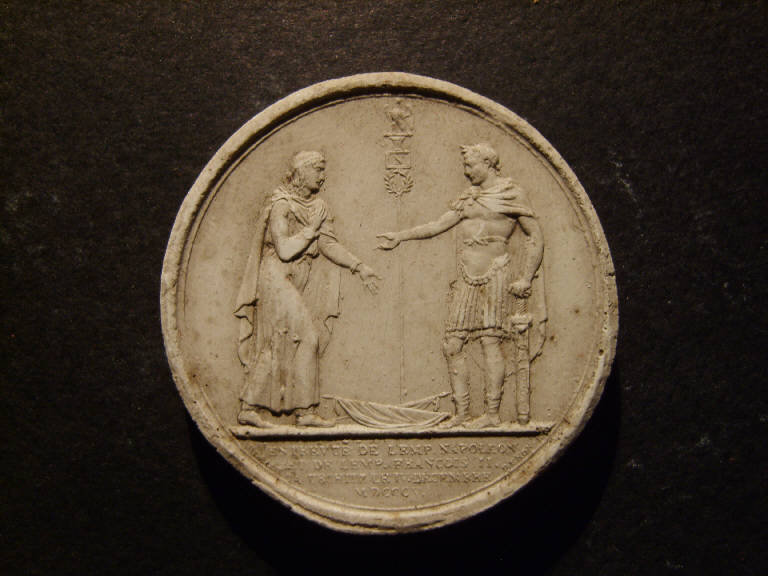 Incontro tra Napoleone Bonaparte e l'imperatore Francesco II (calco) - ambito italiano (prima metà sec. XIX)