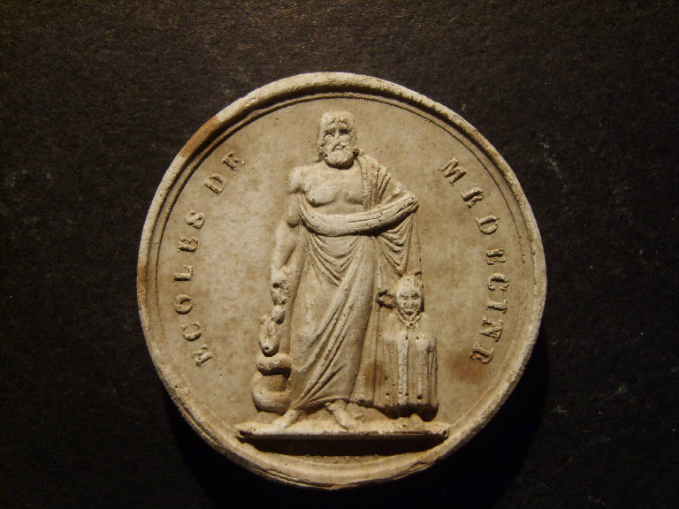 Medaglia della Scuola di Medicina, Esculapio (calco) - ambito italiano (prima metà sec. XIX)