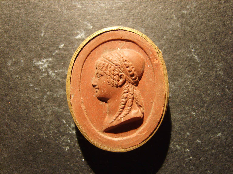 Testa femminile etrusca di profilo (calco) - ambito italiano (prima metà sec. XIX)