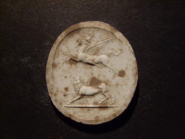 Bellerofonte a cavallo di Pegaso uccide la chimera (calco) - ambito italiano (prima metà sec. XIX)