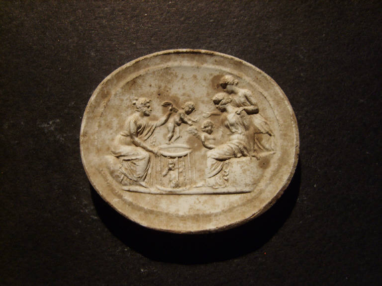 Figure femminili giocano con putti (calco) - ambito italiano (prima metà sec. XIX)