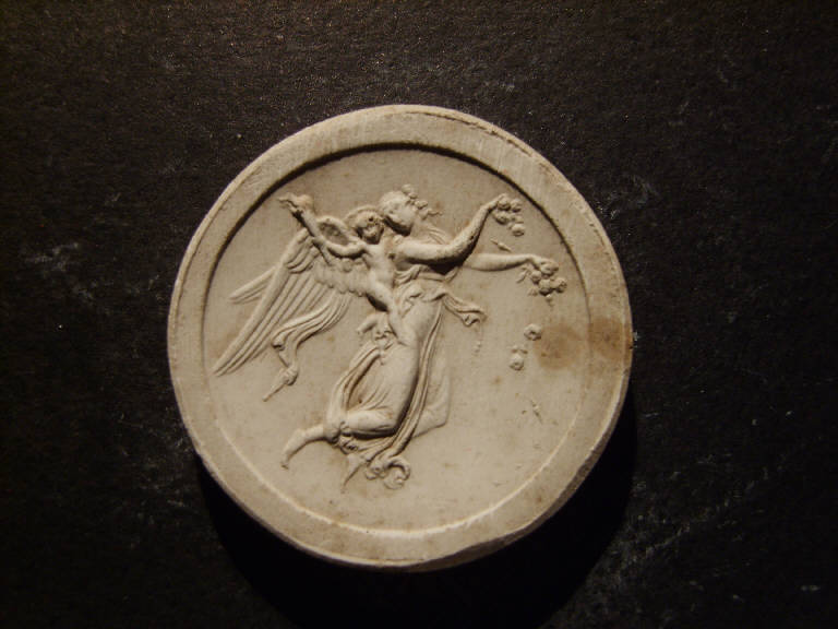 Figura alata con fiori e Cupido (calco) - ambito italiano (prima metà sec. XIX)