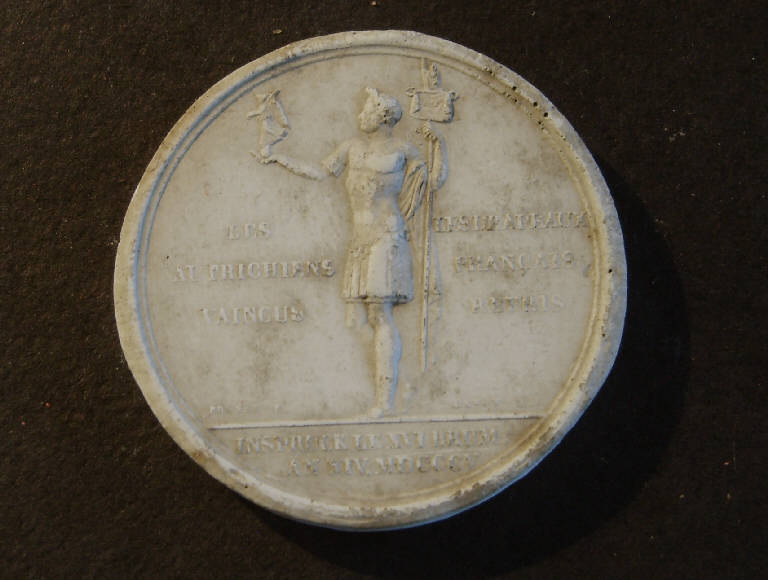Medaglia commemorativa della vittoria di Frania contro gli africani, Allegoria della Vittoria (calco) - ambito italiano (prima metà sec. XIX)