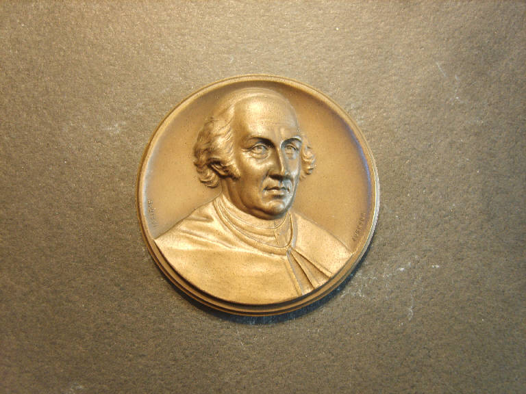 Ritratto di Stefano Antonio Morcelli (medaglia) di Ricci Antonio; Johnson S. - ambito italiano (prima metà sec. XIX)