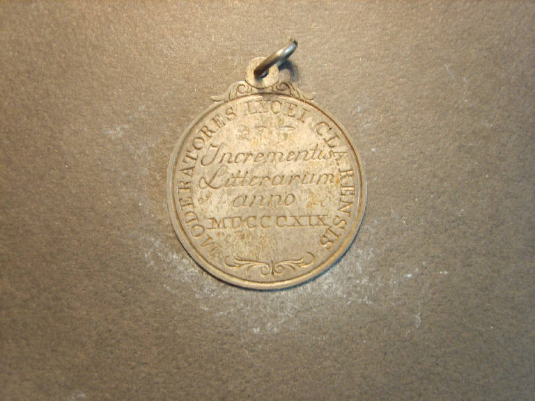 Medaglia premio del Liceo clarense (medaglia) - ambito italiano (sec. XIX)
