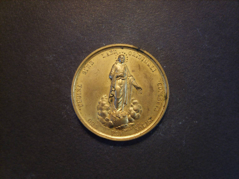 Madonna immacolata (medaglia) di Schieppati Luigi - ambito italiano (sec. XIX)