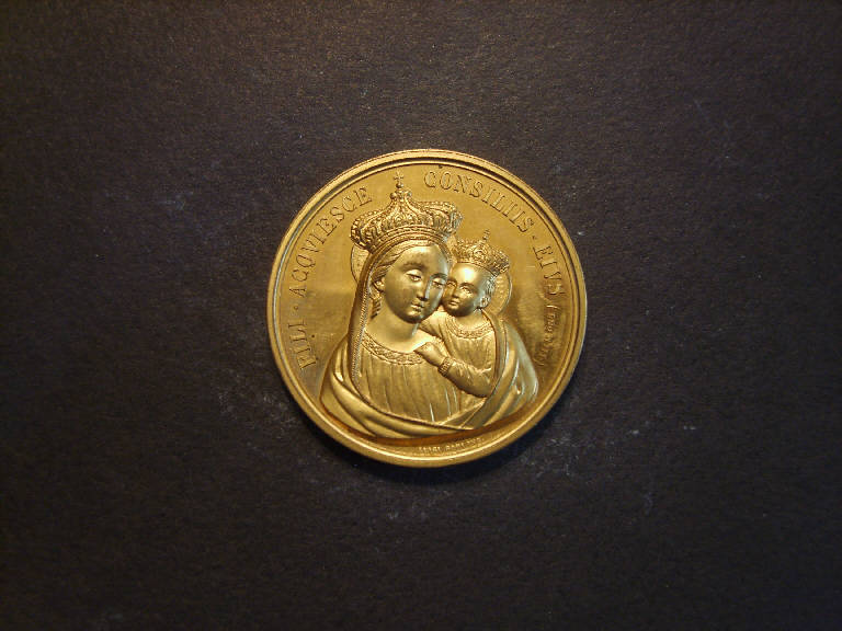 Madonna con Bambino (medaglia) - ambito italiano (sec. XIX)