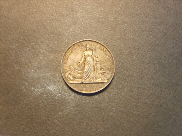 Allegoria della città di Torino (medaglia) - ambito italiano (sec. XIX)
