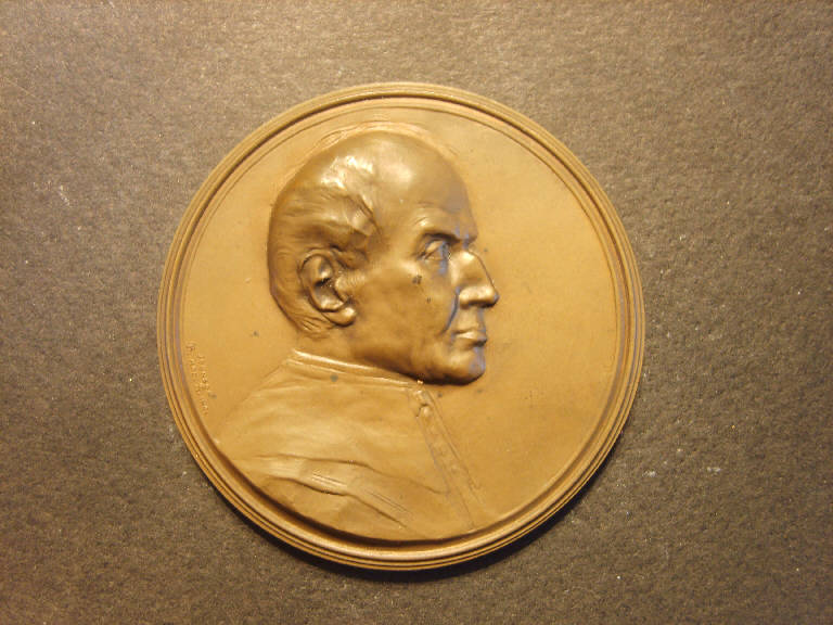Ritratto di Antonio Ceriani (medaglia) di Johnson S. (sec. XX)