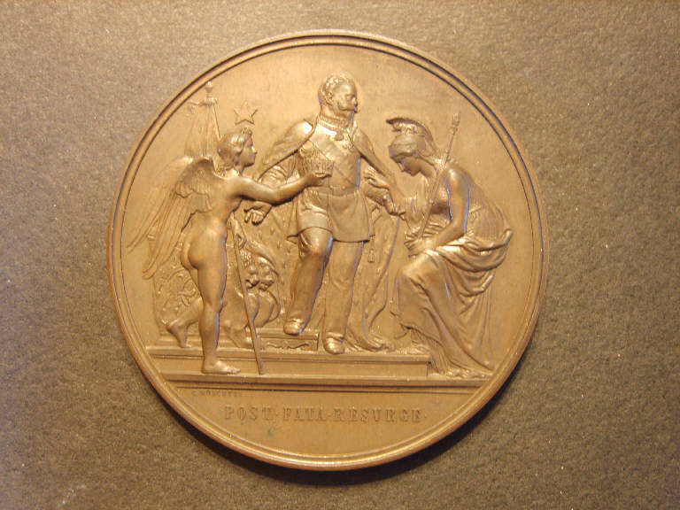 Ritratto di Vittorio Emanuele II (medaglia) di Moscetti C. (sec. XIX)