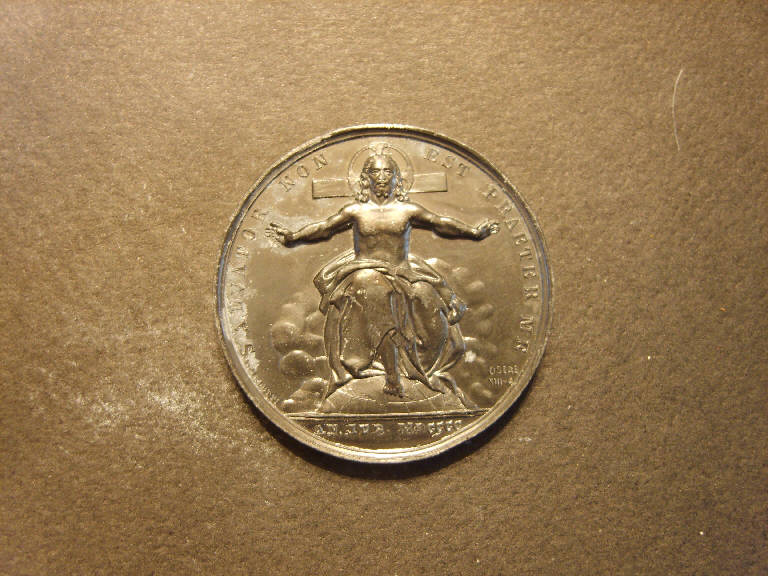 Gesù Cristo/ Ritratto di Leone XIII (medaglia) di Bianchi (sec. XX)